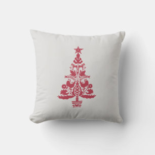 Scandinavian Red Tree Painting Design Cushion