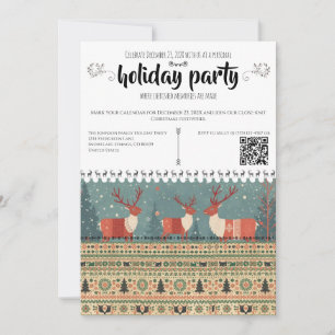Scandinavian Reindeer Holiday Party Invitation