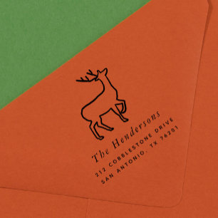 Scandinavian Reindeer Illustration Return Address Self-inking Stamp