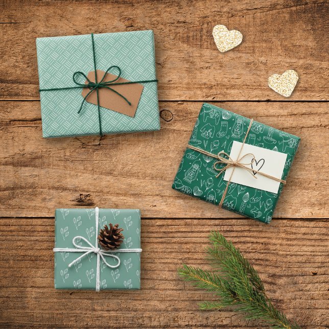 Scandinavian Rustic Minimal Folk Pattern Wrapping Paper Sheet (Creator Uploaded)