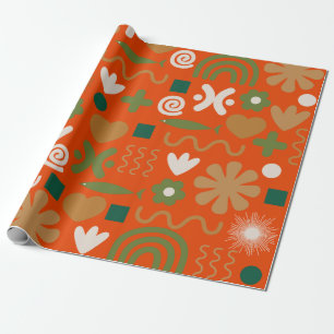 Scandinavian Rustic Retro Christmas Pattern  Wrapping Paper