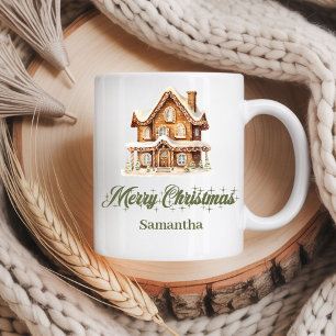 Scandinavian Script Christmas Mug Custom Name