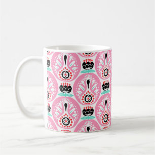 Scandinavian seamless folk art pattern with cute b coffee mug