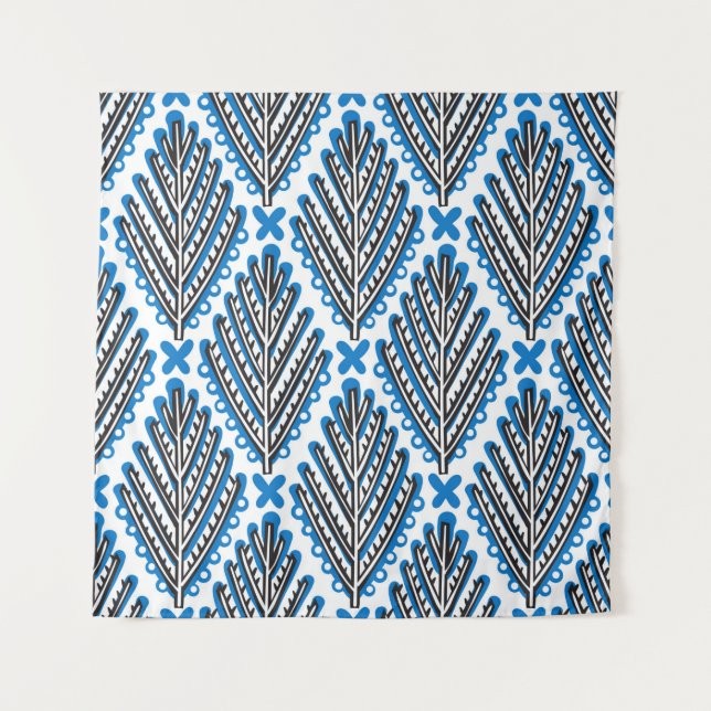Scandinavian seamless folk art pattern with cute t tapestry (Front)