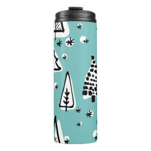 Scandinavian seamless pattern of Christmas tree ha Thermal Tumbler