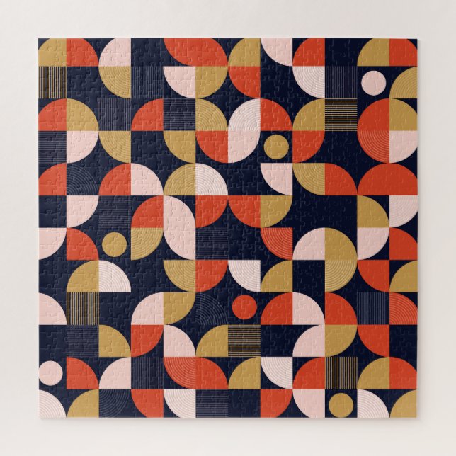 Scandinavian Simple Shapes Geometry Artwork Poster Jigsaw Puzzle (Vertical)