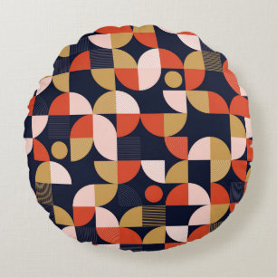 Scandinavian Simple Shapes Geometry Artwork Poster Round Cushion
