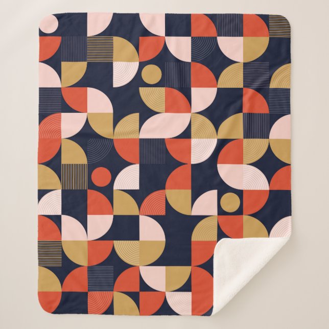 Scandinavian Simple Shapes Geometry Artwork Poster Sherpa Blanket (Front)