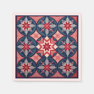 Scandinavian Snowflake Christmas Napkin