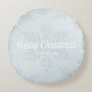 Scandinavian Snowflake Christmas Round Cushion