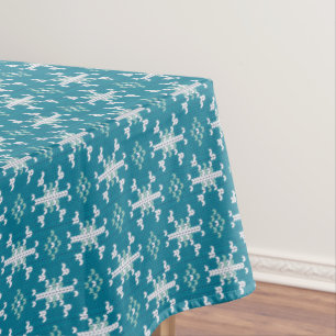 Scandinavian Snowflake Sweater Knit Pattern  Tablecloth
