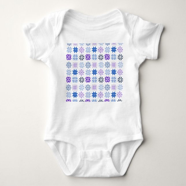 Scandinavian Snowflakes Baby Bodysuit (Front)