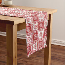 Scandinavian Snowflakes Checkers, Red, White Xmas
