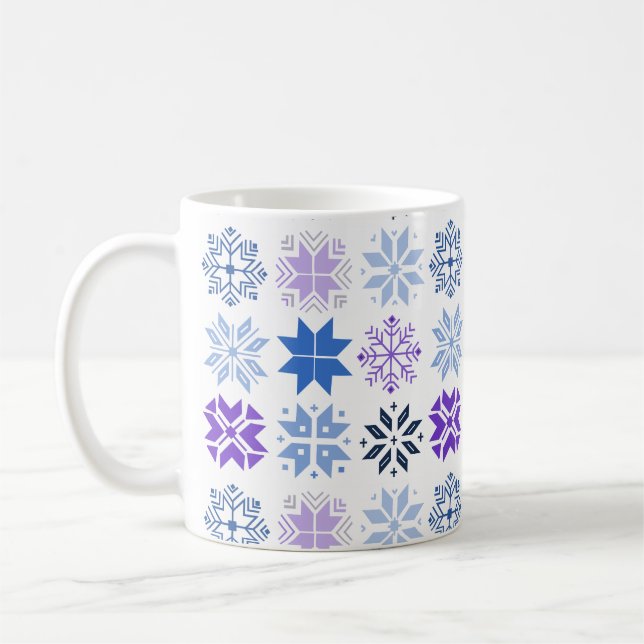 Scandinavian Snowflakes Coffee Mug (Left)