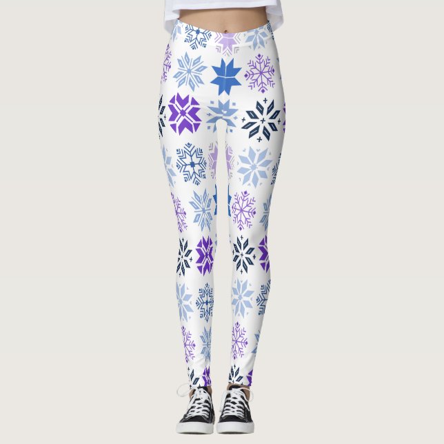 Scandinavian Snowflakes Leggings (Front)