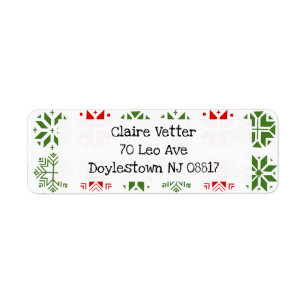 Scandinavian Snowflakes Return Address Label