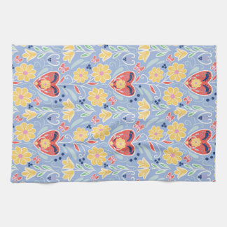 Scandinavian Style Art Kitchen Towel in Cornflower