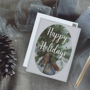 Scandinavian style Christmas spruce branch Postcard