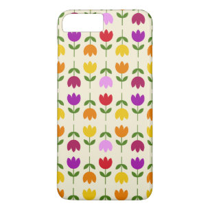 Scandinavian Style Colourful on Crm Flower Pattern iPhone 8 Plus/7 Plus Case