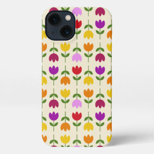 Scandinavian Style Colourful on Crm Flower Pattern iPhone 13 Case