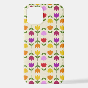 Scandinavian Style Colourful on Crm Flower Pattern iPhone 12 Case