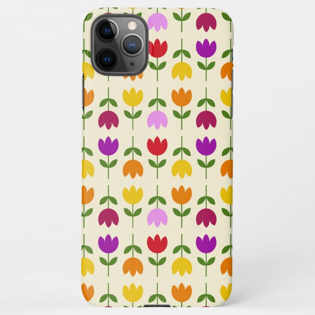 Scandinavian Style Colourful on Crm Flower Pattern iPhone Case (Back)