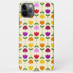 Scandinavian Style Colourful on Crm Flower Pattern iPhone 11Pro Max Case