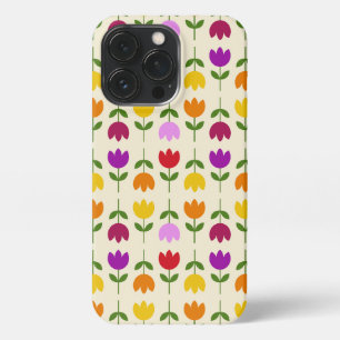 Scandinavian Style Colourful on Crm Flower Pattern iPhone 13 Pro Case