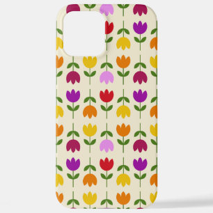 Scandinavian Style Colourful on Crm Flower Pattern iPhone 12 Pro Max Case