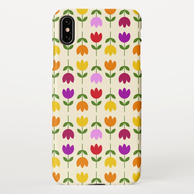 Scandinavian Style Colourful on Crm Flower Pattern iPhone Case (Back)