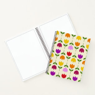 Scandinavian Style Colourful on Crm Flower Pattern Notebook