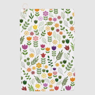 Scandinavian Style Flora & Fauna Pattern Golf Towel