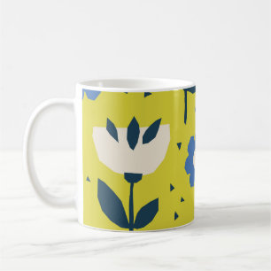 Scandinavian style, floral seamless pattern. coffee mug