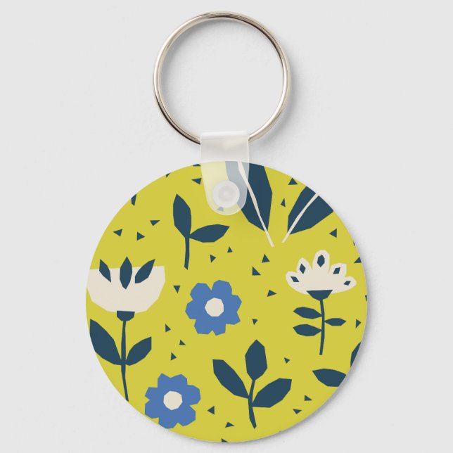 Scandinavian style, floral seamless pattern. key ring (Front)