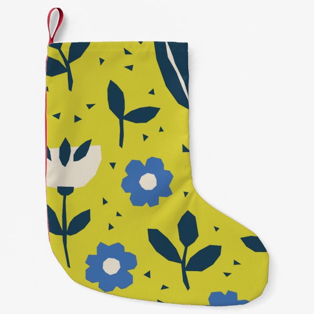 Scandinavian style, floral seamless pattern. small christmas stocking (Front)