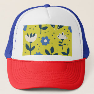 Scandinavian style, floral seamless pattern. trucker hat