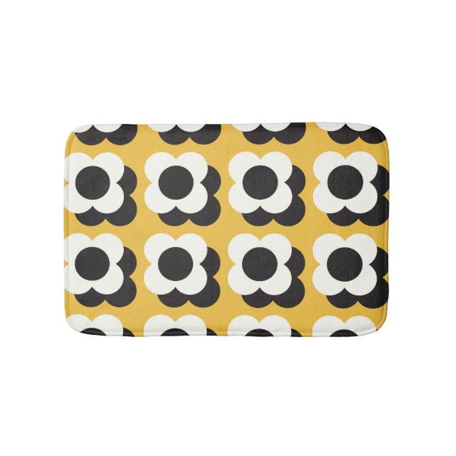 Scandinavian style, floral vintage pattern bath mat (Front)