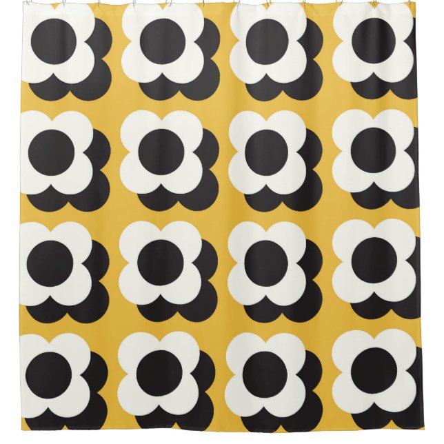 Scandinavian style, floral vintage pattern shower curtain (Front)