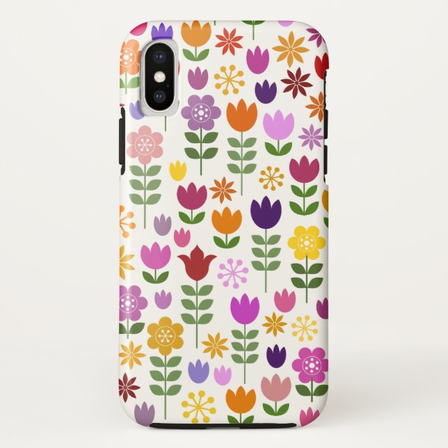 Scandinavian Style Flowers Big Pattern Case-Mate iPhone Case (Back)
