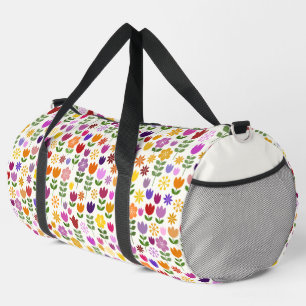 Scandinavian Style Flowers Pattern Duffle Bag