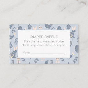 Scandinavian Style Folk Art Diaper Raffle Enclosure Card