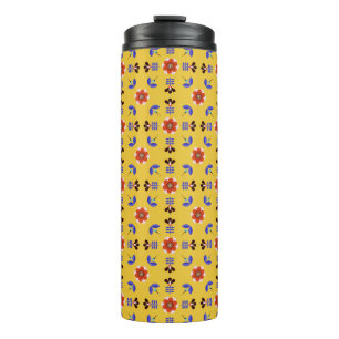 Scandinavian Style Geometric Floral Pattern Thermal Tumbler