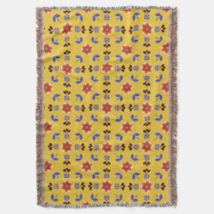 Scandinavian Style Geometric Floral Pattern Throw Blanket
