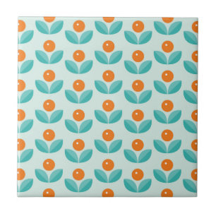 Scandinavian Style Geometric Orange Pattern Ceramic Tile