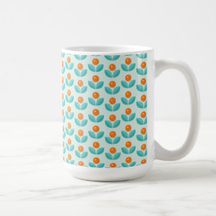 Scandinavian Style Geometric Orange Pattern Coffee Mug