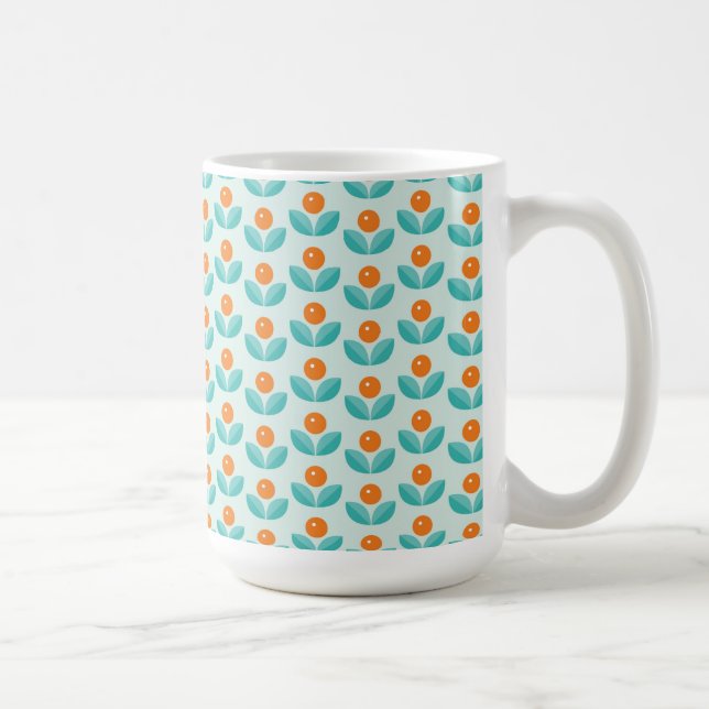 Scandinavian Style Geometric Orange Pattern Coffee Mug (Right)