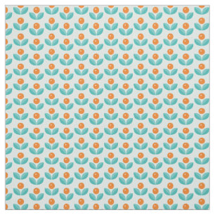Scandinavian Style Geometric Orange Pattern Fabric