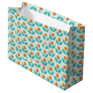 Scandinavian Style Geometric Orange Pattern Large Gift Bag