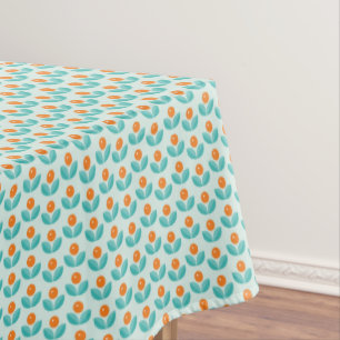 Scandinavian Style Geometric Orange Pattern Tablecloth
