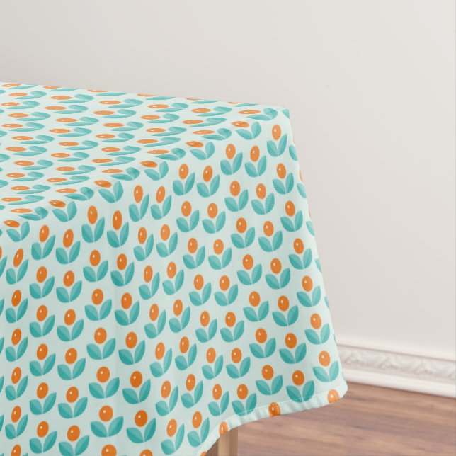 Scandinavian Style Geometric Orange Pattern Tablecloth (In Situ)